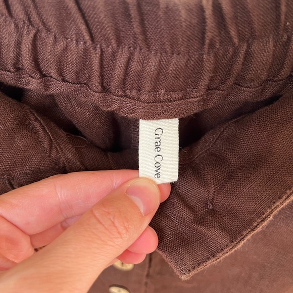 Grae Cove Wide Leg Brown Trousers - Picture 4 of 7